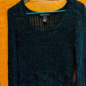 INC sweater with a little sparkle. Asymmetrical hem. 3/4 bell sleeves.